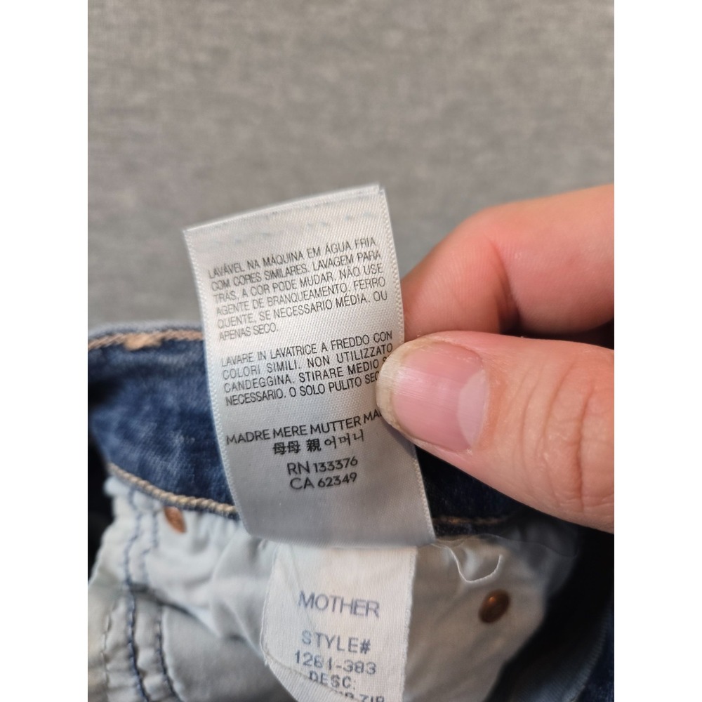 MOTHER JEANS Size 27 'The Stunner Zip Two Step Fray - Girl Crush' (Mid-Rise) - Picture 8 of 16